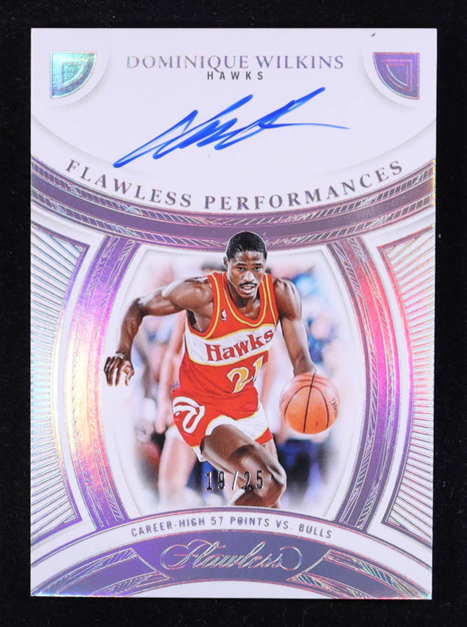 Dominique Wilkins 2024-25 Panini Flawless Flawless Performances Signatures #22 #19/25 at PristineAuction.com Dominique Wilkins 2024-25 Panini Flawless Flawless Performances Signatures #22 #19/25 at PristineAuction.com