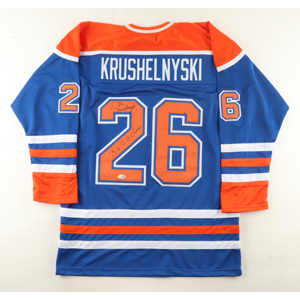 Mike Krushelnyski Signed Jersey Inscribed "3x SC Champ" (JSA) at PristineAuction.com