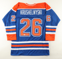 Mike Krushelnyski Signed Jersey Inscribed "Stanley Cups 85-87-88" (JSA) at PristineAuction.com