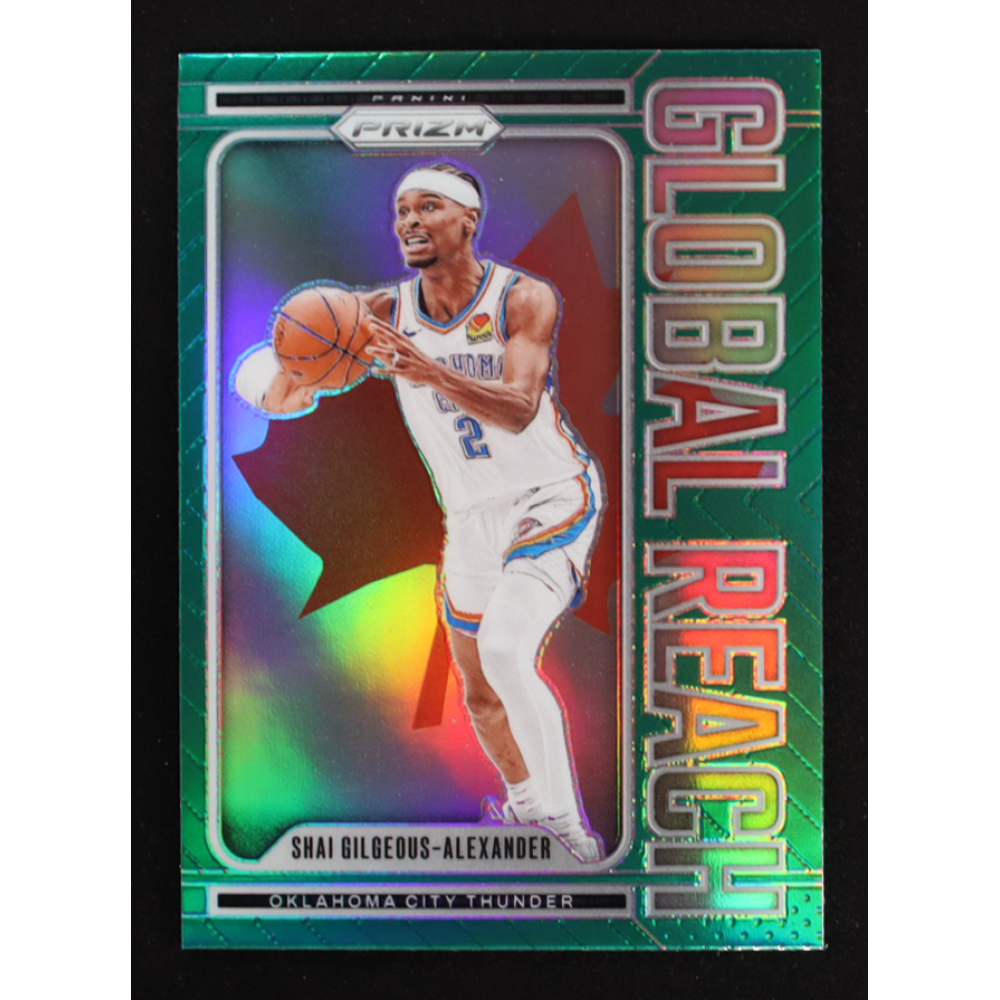 Shai Gilgeous-Alexander 2024-25 Panini Prizm Global Reach Prizms Green #6 at PristineAuction.com