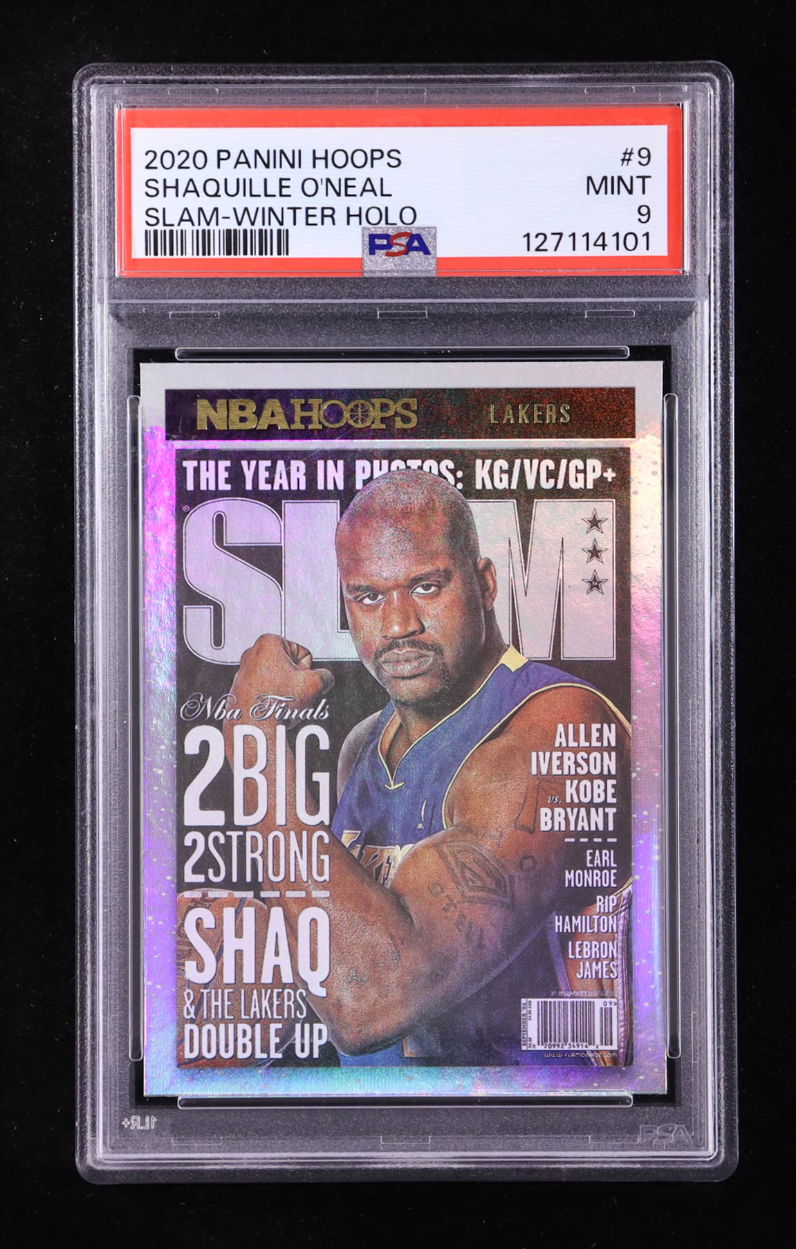 Shaquille O'Neal 2020-21 Hoops SLAM Winter Holo #9 (PSA 9) at PristineAuction.com Shaquille O'Neal 2020-21 Hoops SLAM Winter Holo #9 (PSA 9) at PristineAuction.com