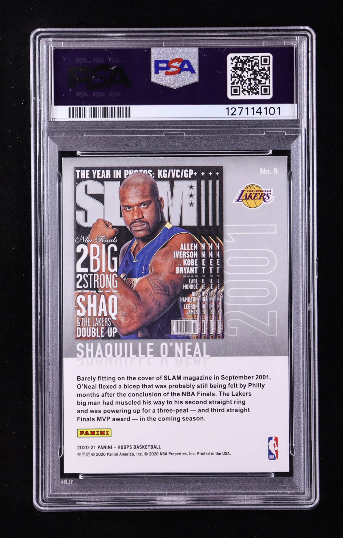 Shaquille O'Neal 2020-21 Hoops SLAM Winter Holo #9 (PSA 9) at PristineAuction.com Shaquille O'Neal 2020-21 Hoops SLAM Winter Holo #9 (PSA 9) at PristineAuction.com