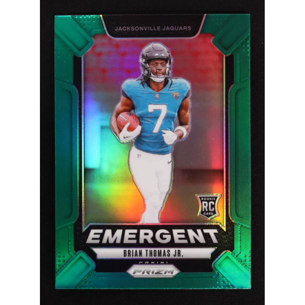 Brian Thomas Jr. 2024 Panini Prizm Emergent Prizms Green #12 RC at PristineAuction.com