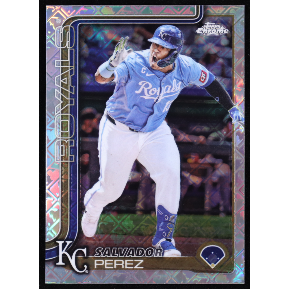 Salvador Perez 2025 Topps Chrome Lightboard Logo Refractors #114 at PristineAuction.com