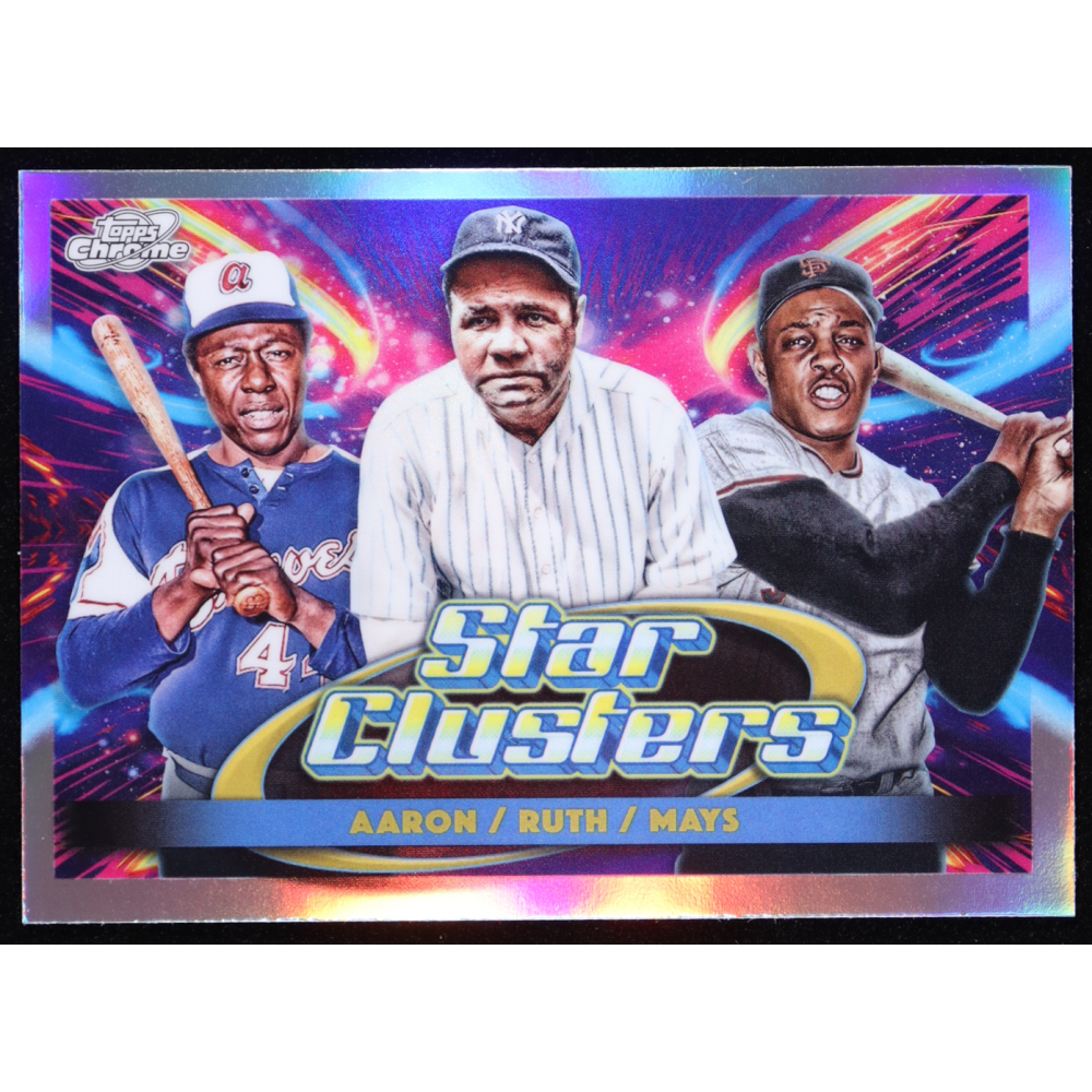 Babe Ruth / Willie Mays / Hank Aaron 2025 Topps Cosmic Chrome Triple Star Clusters #TSC6 at PristineAuction.com