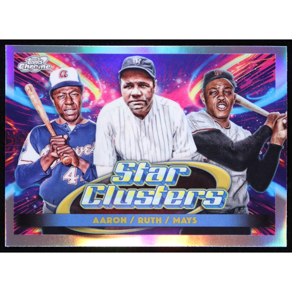 Babe Ruth / Willie Mays / Hank Aaron 2025 Topps Cosmic Chrome Triple Star Clusters #TSC6 at PristineAuction.com