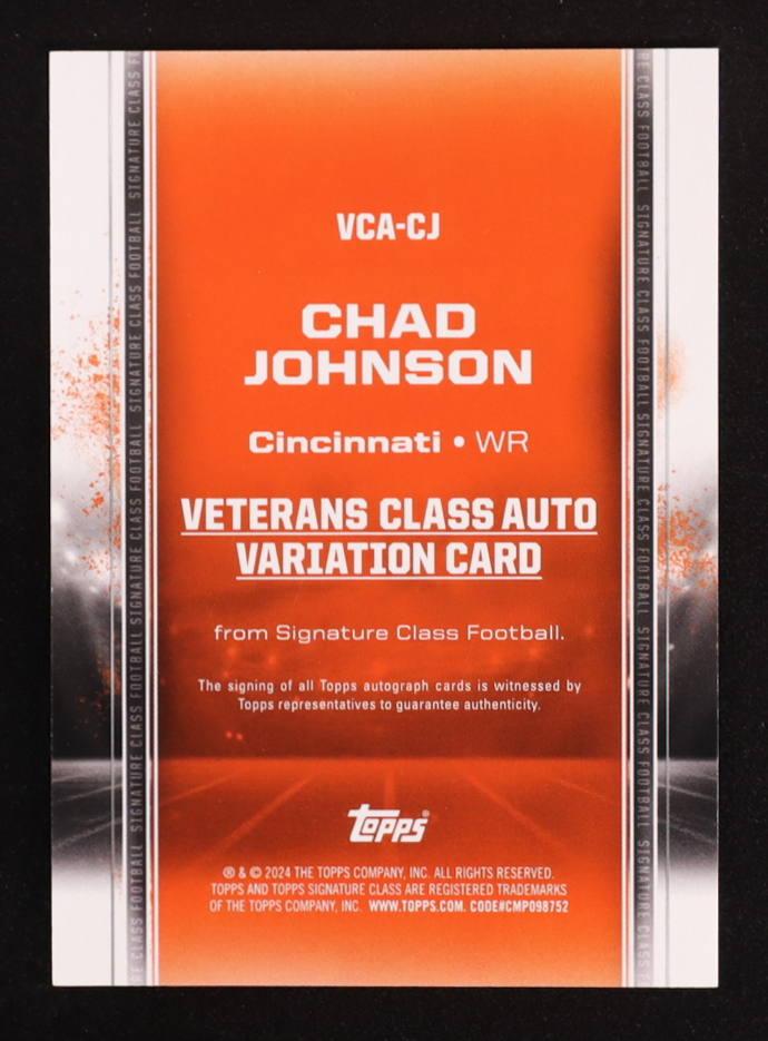 Chad Johnson 2024 Topps Signature Class Veteran Autographs Blue #VCA-CJ #3/5 at PristineAuction.com Chad Johnson 2024 Topps Signature Class Veteran Autographs Blue #VCA-CJ #3/5 at PristineAuction.com