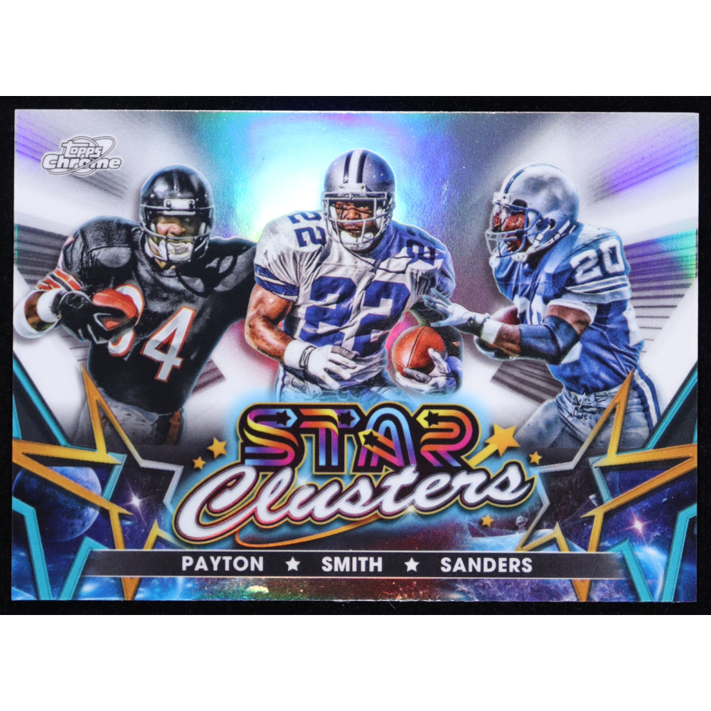 Barry Sanders / Emmitt Smith / Walter Payton 2024 Topps Cosmic Chrome Star Clusters #SCL5 at PristineAuction.com