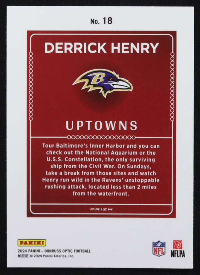 Derrick Henry 2024 Panini Donruss Optic Uptowns #18 at PristineAuction.com Derrick Henry 2024 Panini Donruss Optic Uptowns #18 at PristineAuction.com