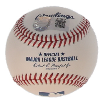 Owen Caissie Signed OML Baseball Inscribed "MLB Debut 8-14-25" (Schwartz) at PristineAuction.com Owen Caissie Signed OML Baseball Inscribed "MLB Debut 8-14-25" (Schwartz) at PristineAuction.com