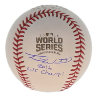 Travis Wood Signed 2016 World Series Logo Baseball Inscribed "2016 WS Champs" (Schwartz) at PristineAuction.com