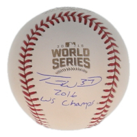 Travis Wood Signed 2016 World Series Logo Baseball Inscribed "2016 WS Champs" (Schwartz) at PristineAuction.com