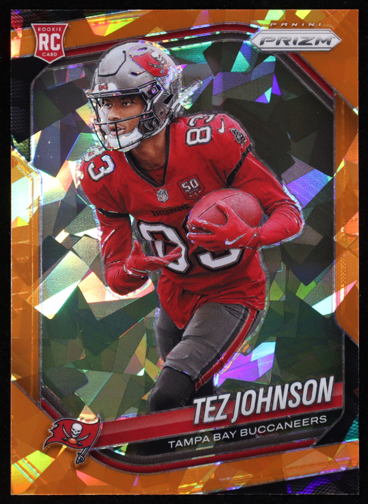 Tez Johnson 2025 Panini Prizm Prizms Orange Ice #381 RC