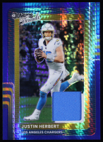 Justin Herbert 2025 Donruss Optic Donruss Threads Blue Hyper #9 at PristineAuction.com