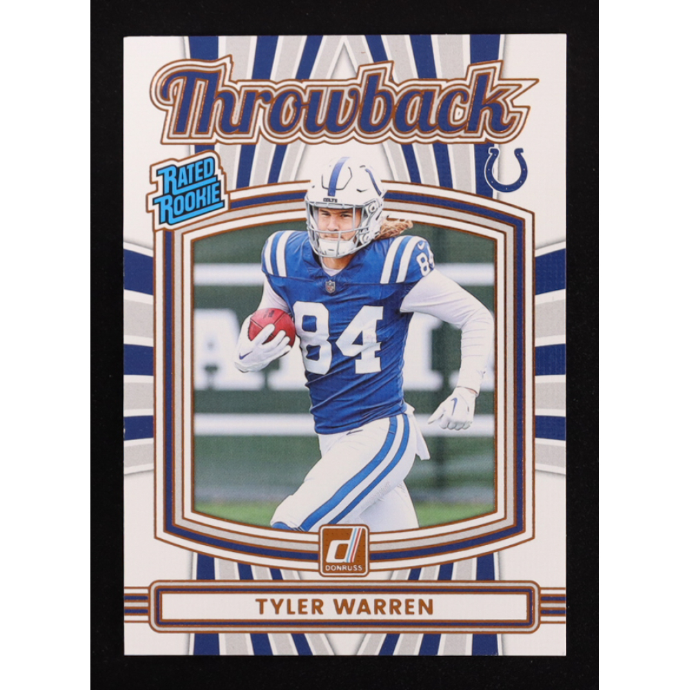 Tyler Warren 2025 Donruss Rated Rookies Throwback #12 RC at PristineAuction.com