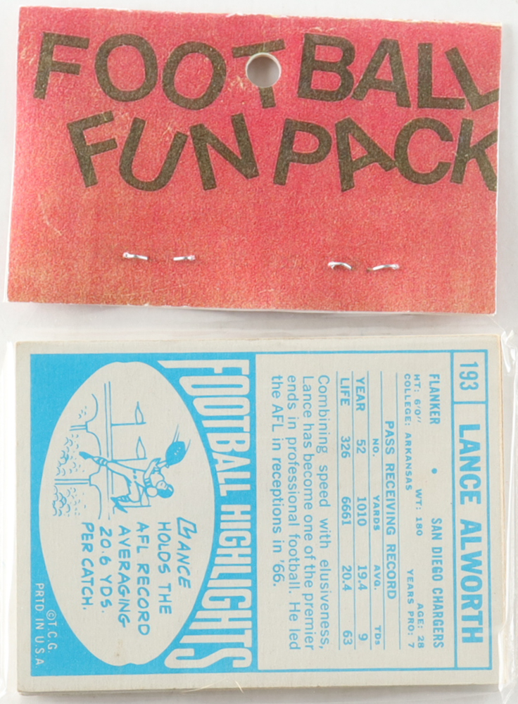 1968 Topps Football Card Fun Pack with (10) Cards at PristineAuction.com 1968 Topps Football Card Fun Pack with (10) Cards at PristineAuction.com