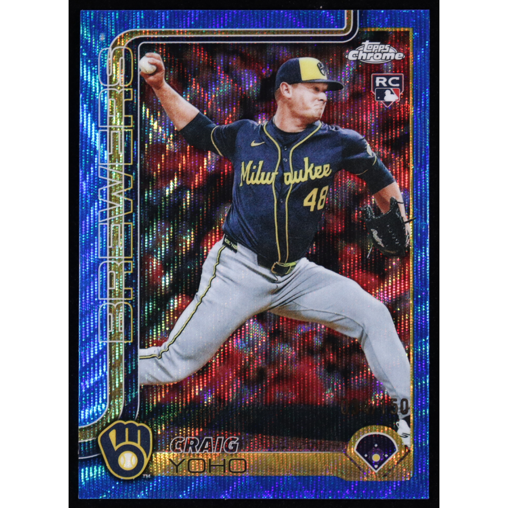 Craig Yoho 2025 Topps Chrome Update Blue Wave Refractors #USC131 #034/150 RC at PristineAuction.com