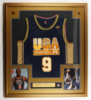 Michael Jordan Authentic Nike 1992 USA Custom Framed Jersey Display with 1992 Olympic Pin at PristineAuction.com