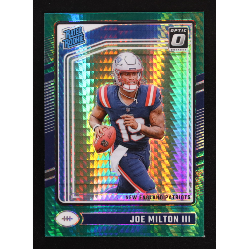 Joe Milton III 2024 Donruss Optic Green Hyper #255 RC at PristineAuction.com