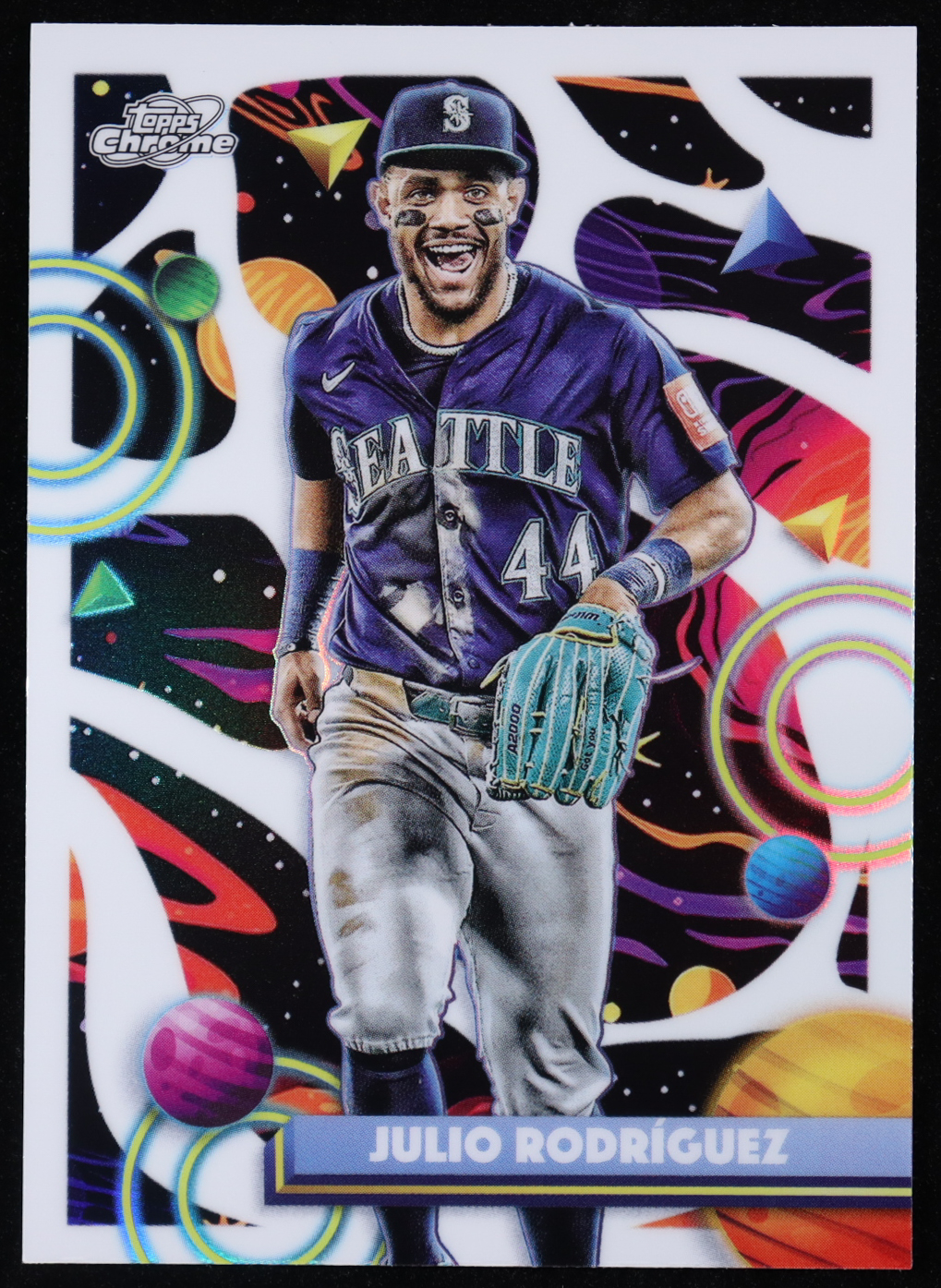 Julio Rodriguez 2025 Topps Cosmic Chrome White Hole Refractors #95 at PristineAuction.com Julio Rodriguez 2025 Topps Cosmic Chrome White Hole Refractors #95 at PristineAuction.com