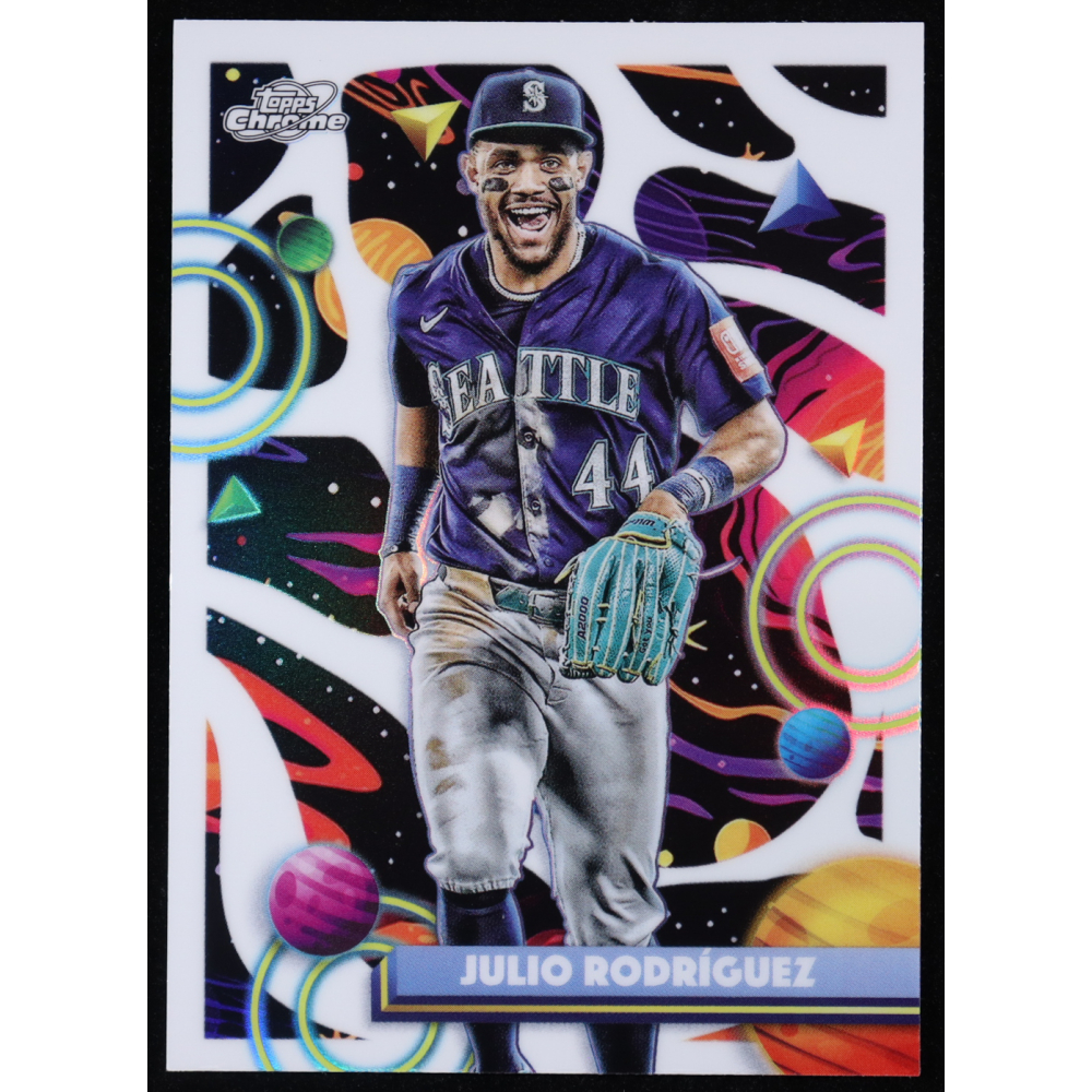 Julio Rodriguez 2025 Topps Cosmic Chrome White Hole Refractors #95 at PristineAuction.com