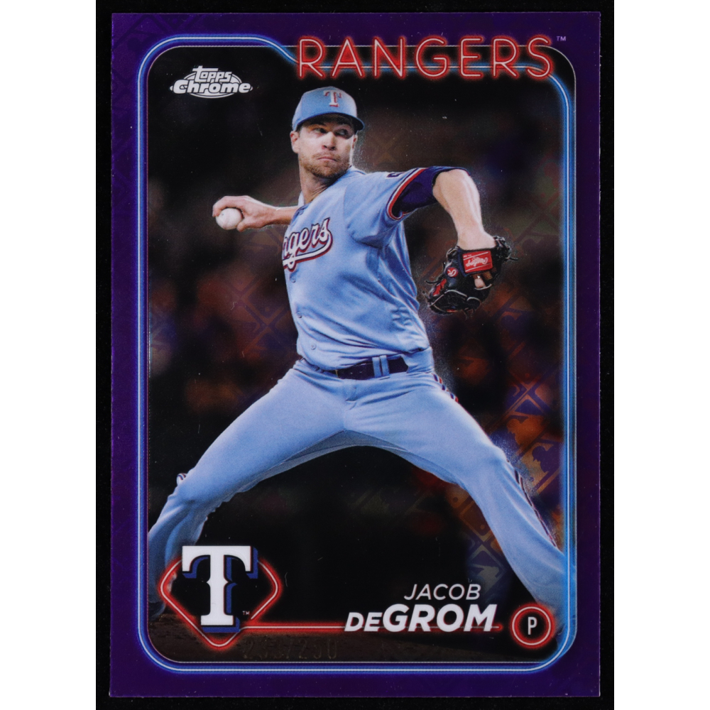 Jacob deGrom 2024 Topps Chrome Logofractor Purple Refractors #228 #233/250 at PristineAuction.com