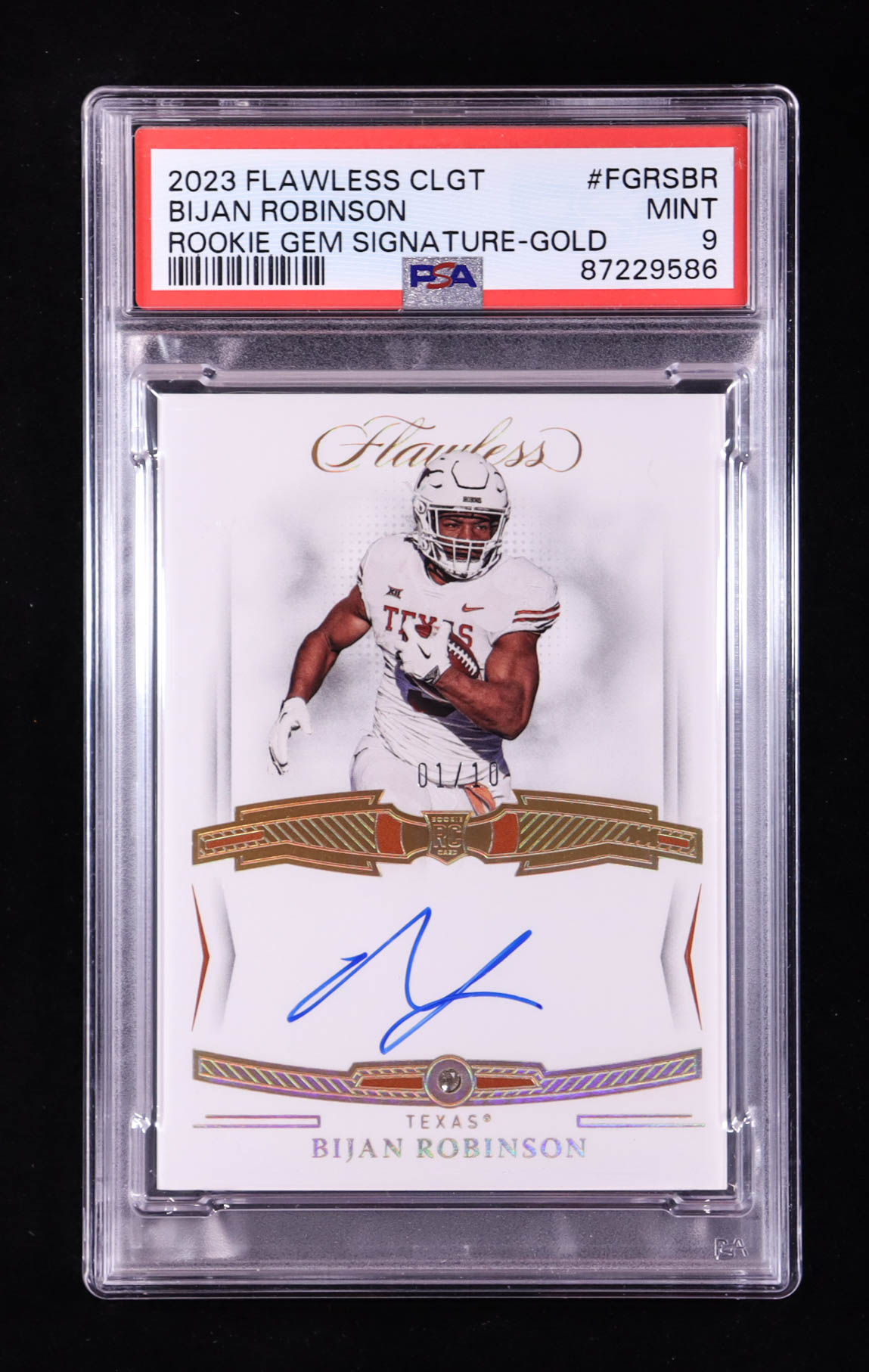 2023 Panini Flawless Collegiate Flawless Rookie Gems Signatures Gold #7 #01/10 RC (PSA 9) at PristineAuction.com 2023 Panini Flawless Collegiate Flawless Rookie Gems Signatures Gold #7 #01/10 RC (PSA 9) at PristineAuction.com
