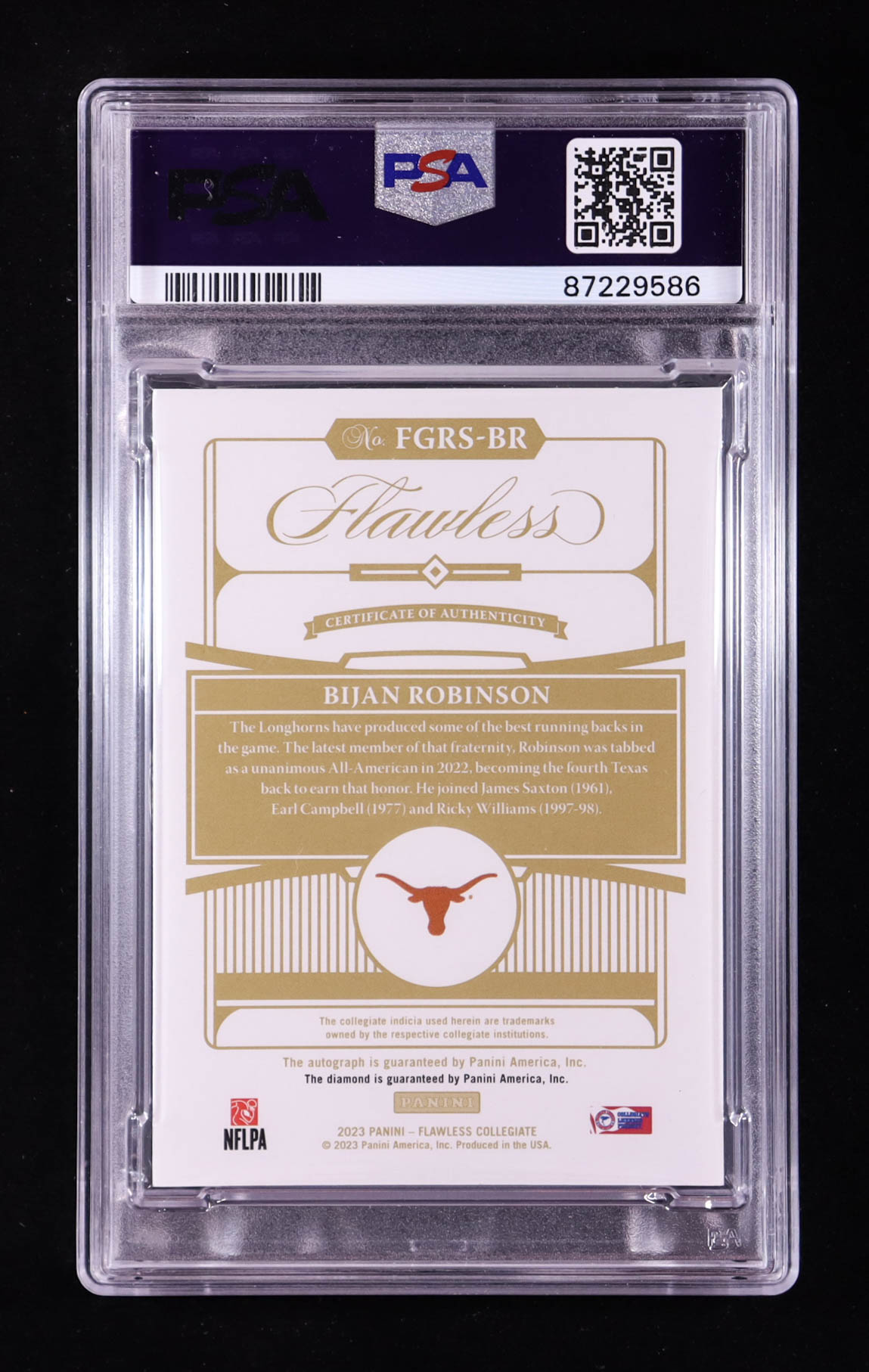 2023 Panini Flawless Collegiate Flawless Rookie Gems Signatures Gold #7 #01/10 RC (PSA 9) at PristineAuction.com 2023 Panini Flawless Collegiate Flawless Rookie Gems Signatures Gold #7 #01/10 RC (PSA 9) at PristineAuction.com