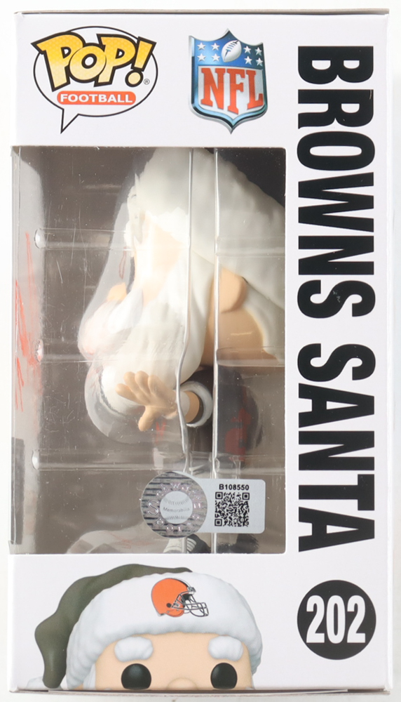 Joe Thomas Signed "Browns" #202 Browns Santa Funko Pop! Vinyl Figure (Schwartz) at PristineAuction.com Joe Thomas Signed "Browns" #202 Browns Santa Funko Pop! Vinyl Figure (Schwartz) at PristineAuction.com