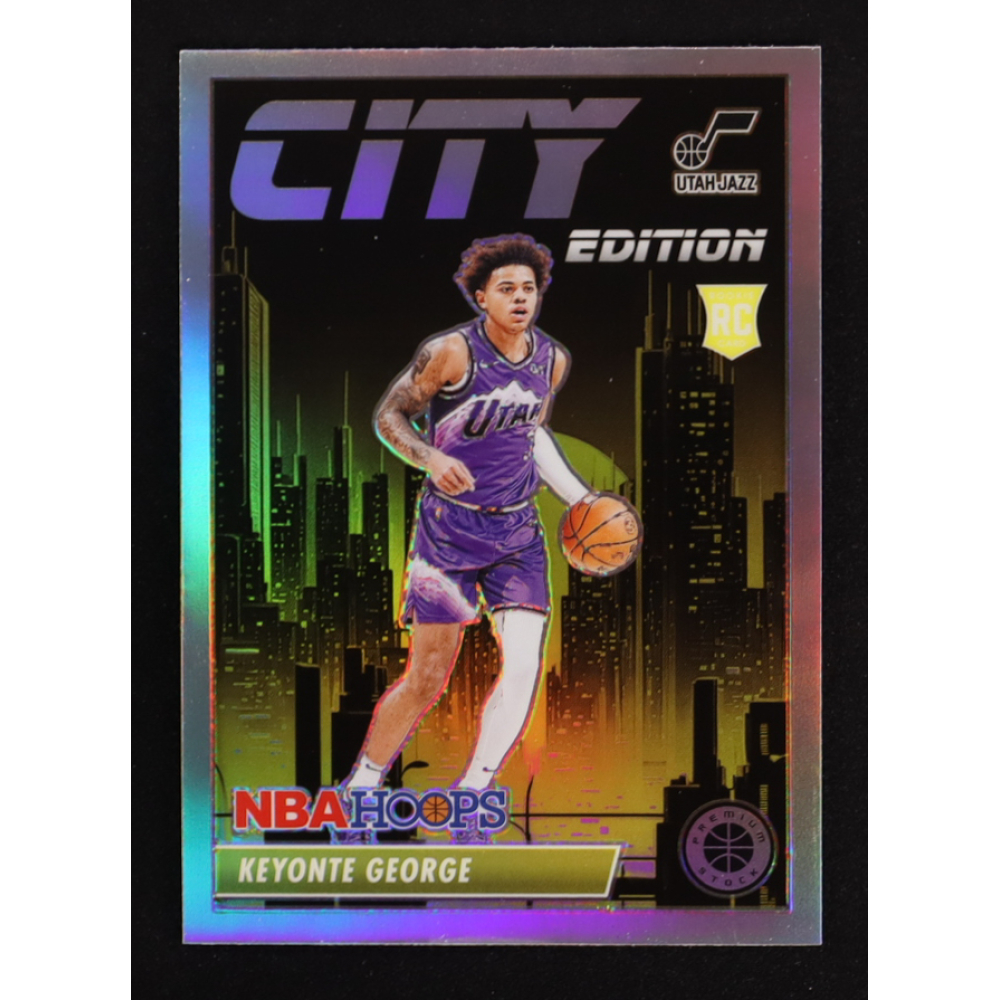 Keyonte George 2023-24 Hoops Premium Stock City Edition Silver Prizm #16 RC at PristineAuction.com