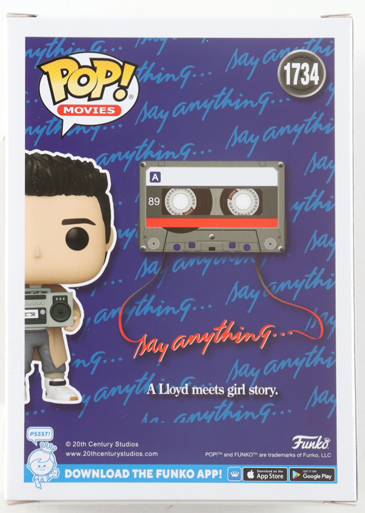 John Cusack Signed "Say Anything" #1734 Lloyd Dobler Funko Pop! Vinyl Figure (Schwartz) at PristineAuction.com John Cusack Signed "Say Anything" #1734 Lloyd Dobler Funko Pop! Vinyl Figure (Schwartz) at PristineAuction.com