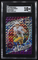 Justin Herbert 2023 Panini Mosaic Center Stage Purple Prizm #CS-JH #05/49 (SGC 10) at PristineAuction.com