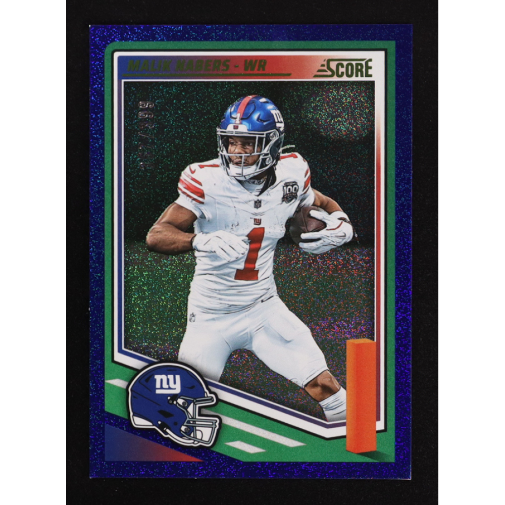Malik Nabers 2025 Score Dots Blue #105 #357/399 at PristineAuction.com