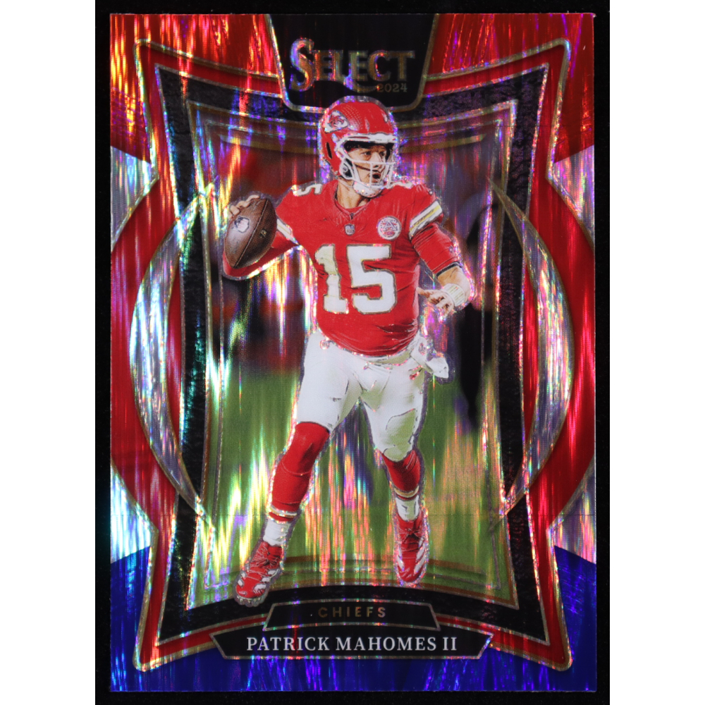 Patrick Mahomes II 2024 Select Prizm Red and Blue Shock #33 at PristineAuction.com