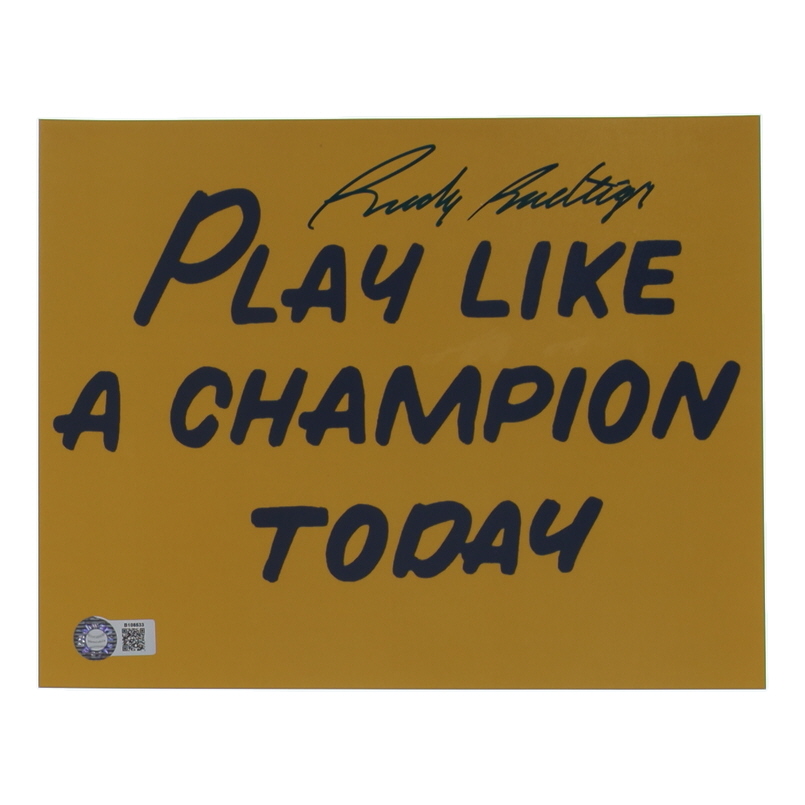 Rudy Ruettiger Signed Notre Dame Fighting Irish 8x10 Poster (Schwartz) at PristineAuction.com Rudy Ruettiger Signed Notre Dame Fighting Irish 8x10 Poster (Schwartz) at PristineAuction.com