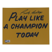 Rudy Ruettiger Signed Notre Dame Fighting Irish 8x10 Poster (Schwartz) at PristineAuction.com