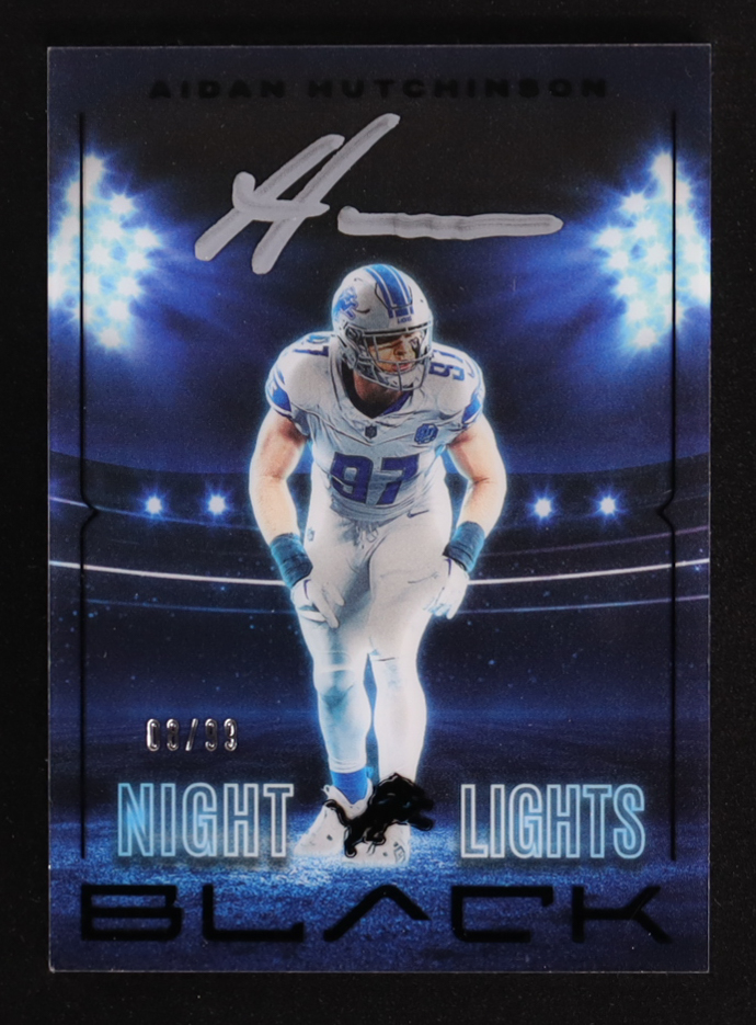 Aidan Hutchinson 2024 Panini Black Night Lights Autographs #NLSAHN #08/99 at PristineAuction.com Aidan Hutchinson 2024 Panini Black Night Lights Autographs #NLSAHN #08/99 at PristineAuction.com