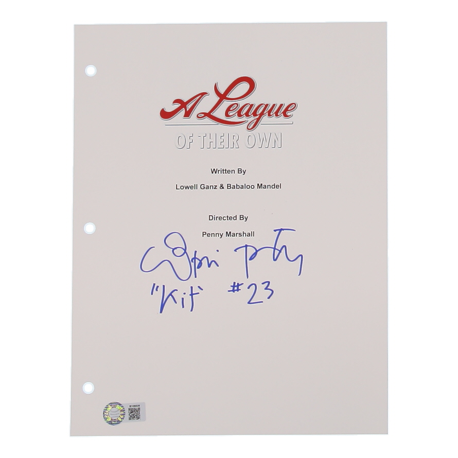 Lori Petty Signed "A League Of Their Own" Movie Script Cover Page Inscribed "Kit" (Schwartz) at PristineAuction.com Lori Petty Signed "A League Of Their Own" Movie Script Cover Page Inscribed "Kit" (Schwartz) at PristineAuction.com