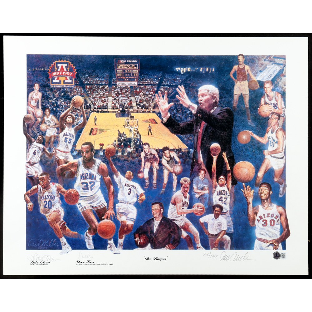 Lute Olson & Steve Kerr Signed Arizona Wildcats "The Players" LE 18x24 Lithograph (Beckett) at PristineAuction.com