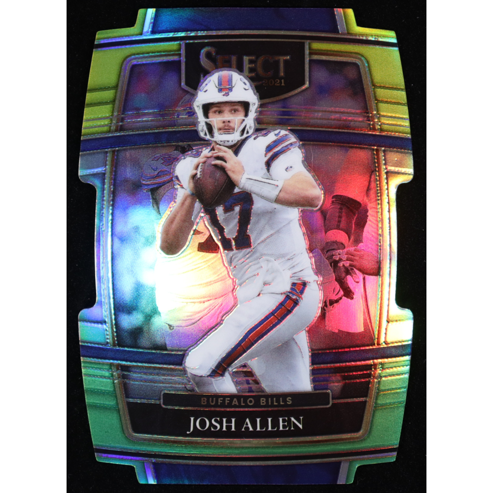 Josh Allen 2021 Select Prizm Green and Yellow Die Cut #6 at PristineAuction.com