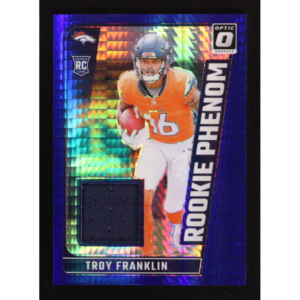 Troy Franklin 2024 Donruss Optic Rookie Phenoms Blue Hyper #39 RC at PristineAuction.com