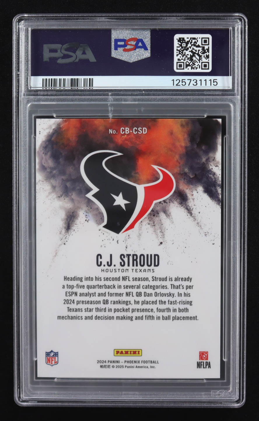 CJ Stroud 2024 Panini Phoenix Color Blast #22 (PSA 10) at PristineAuction.com CJ Stroud 2024 Panini Phoenix Color Blast #22 (PSA 10) at PristineAuction.com