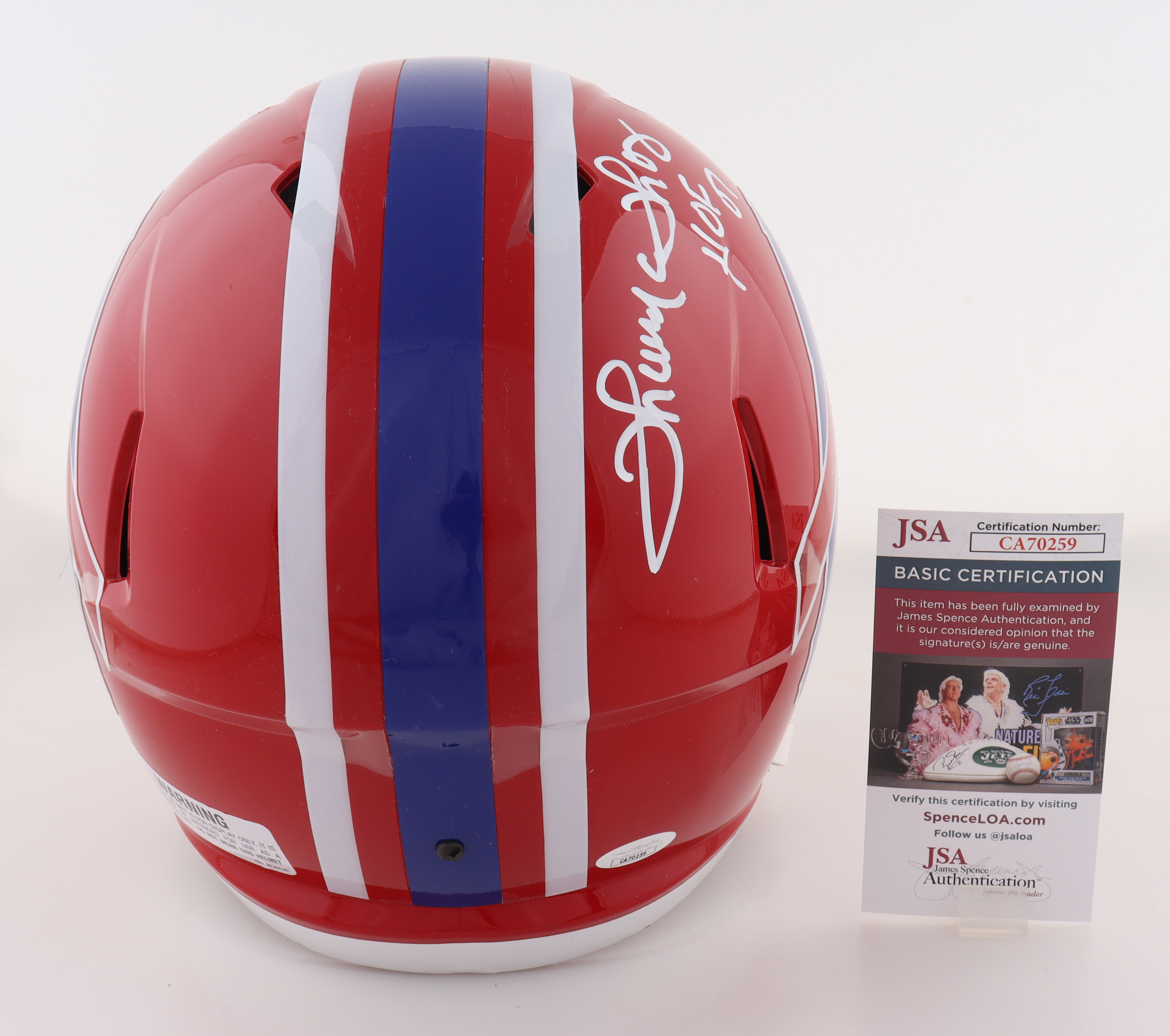 Thurman Thomas Signed Bills Full-Size Speed Helmet (JSA) at PristineAuction.com Thurman Thomas Signed Bills Full-Size Speed Helmet (JSA) at PristineAuction.com