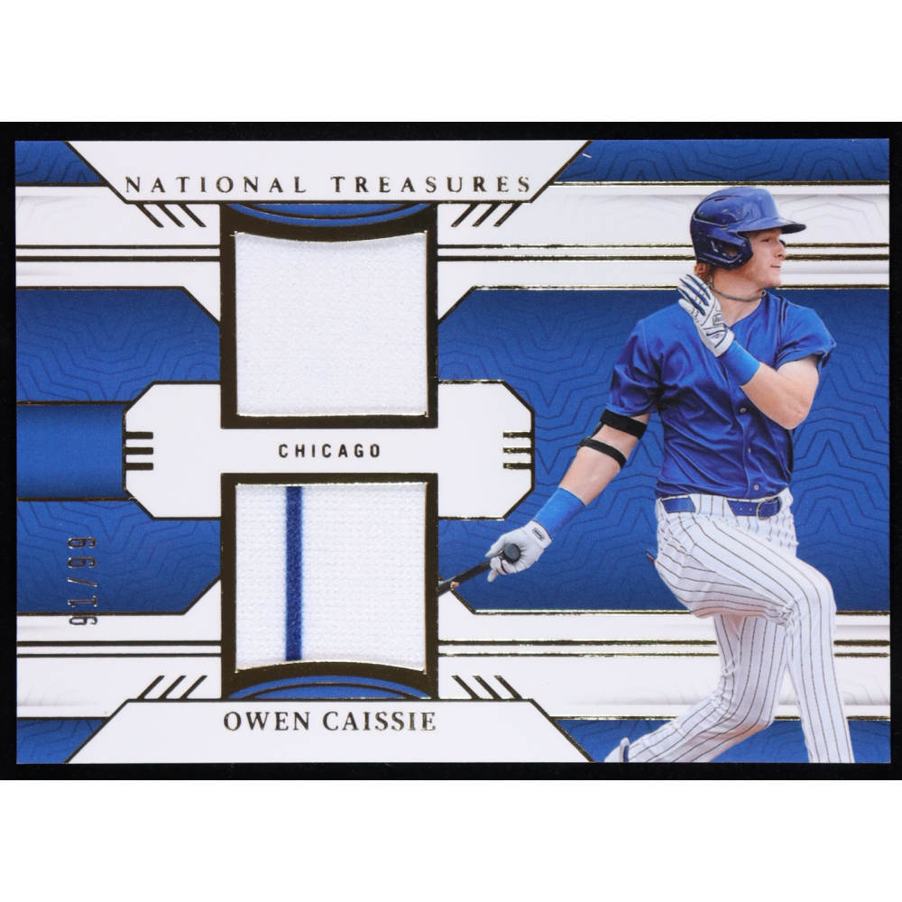 Owen Caissie 2024 Panini National Treasures Game Gear Dual Swatches #27 #91/99 RC at PristineAuction.com