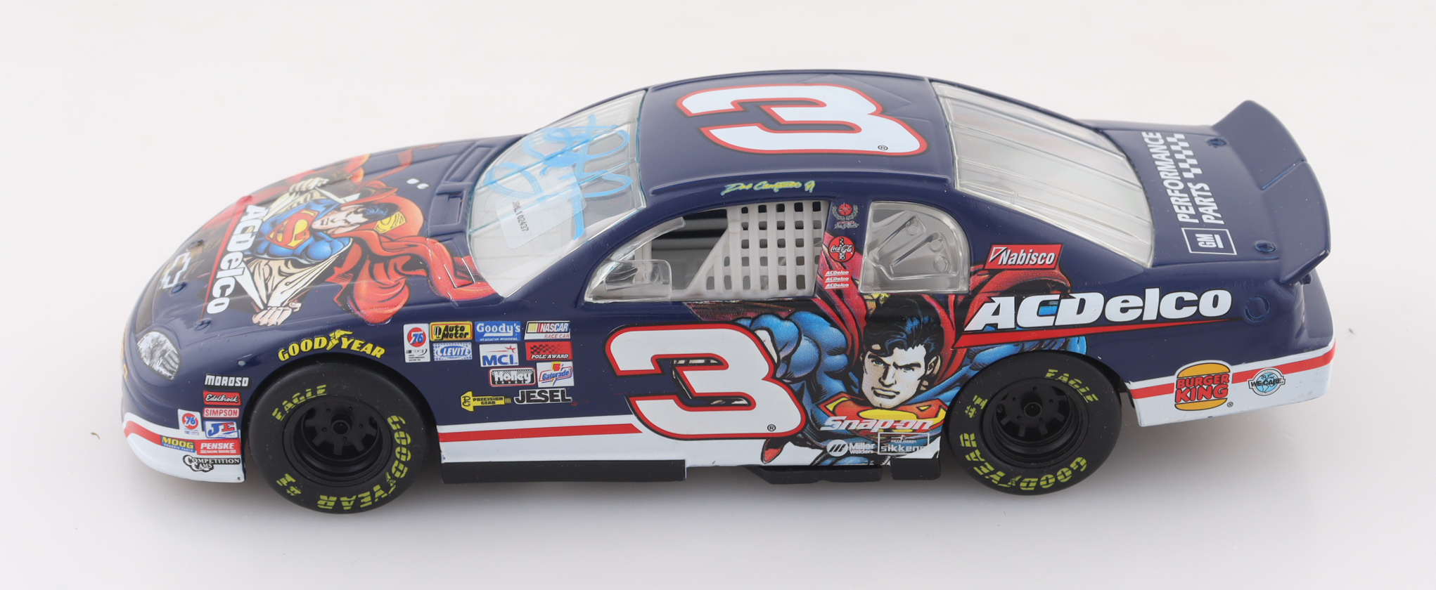 Dale Earnhardt Jr. Signed 1999 #3 ACDelco Superman Monte Carlo 1:24 Diecast Car (JR Motorsports) at PristineAuction.com Dale Earnhardt Jr. Signed 1999 #3 ACDelco Superman Monte Carlo 1:24 Diecast Car (JR Motorsports) at PristineAuction.com