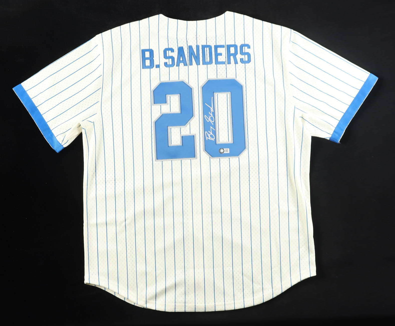 Barry Sanders Signed Lions Mitchell & Ness Authentic Baseball Jersey (Schwartz) at PristineAuction.com Barry Sanders Signed Lions Mitchell & Ness Authentic Baseball Jersey (Schwartz) at PristineAuction.com