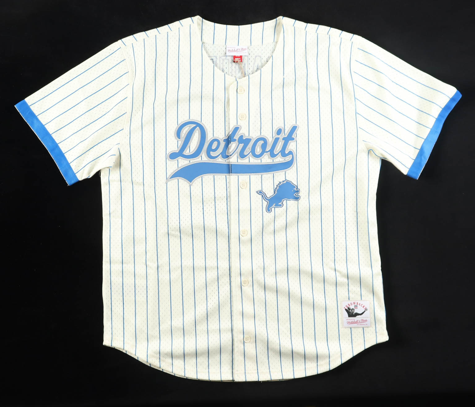 Barry Sanders Signed Lions Mitchell & Ness Authentic Baseball Jersey (Schwartz) at PristineAuction.com Barry Sanders Signed Lions Mitchell & Ness Authentic Baseball Jersey (Schwartz) at PristineAuction.com