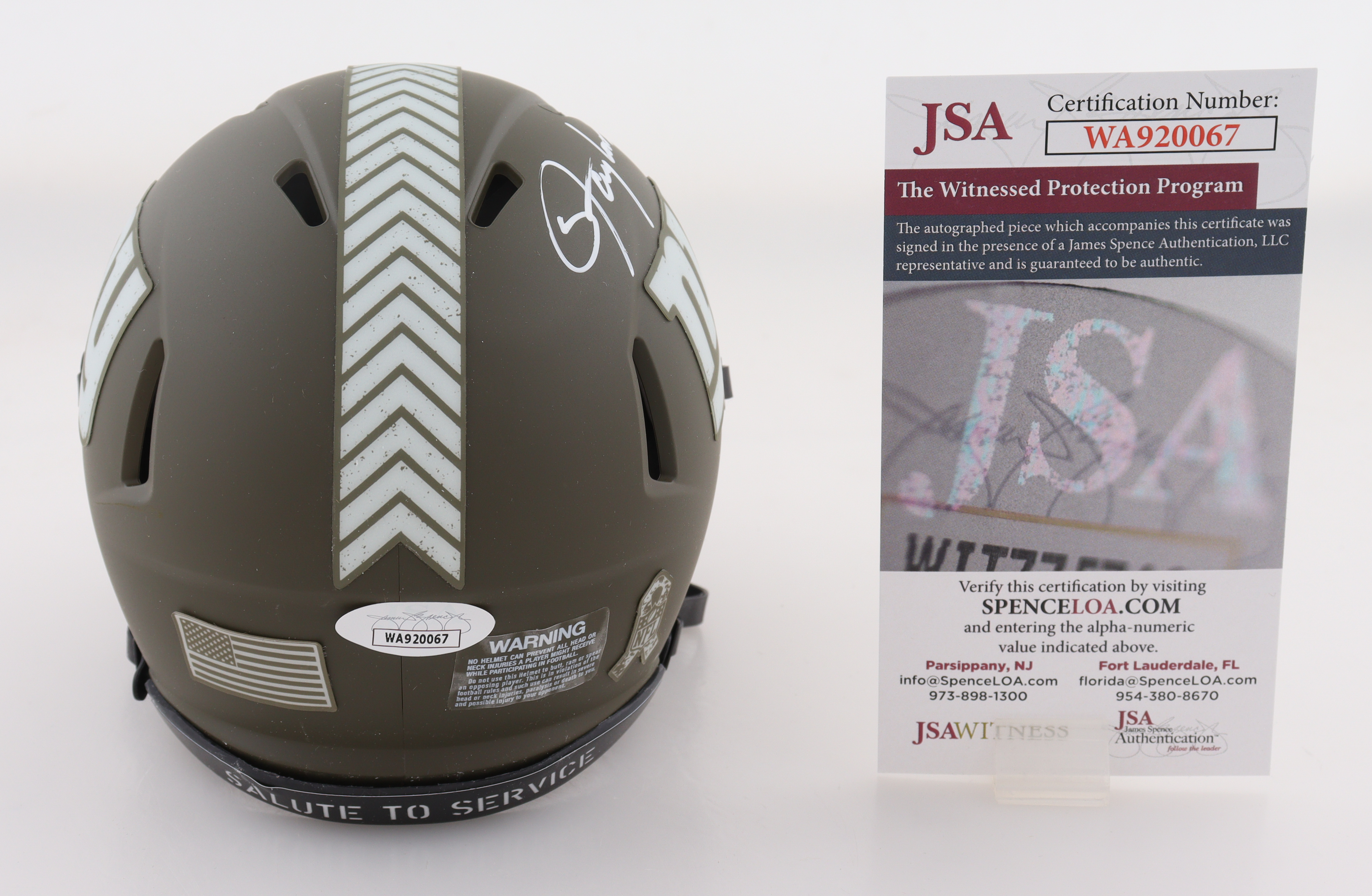 Lawrence Taylor Signed Giants Salute to Service Alternate Speed Mini Helmet (JSA) at PristineAuction.com Lawrence Taylor Signed Giants Salute to Service Alternate Speed Mini Helmet (JSA) at PristineAuction.com