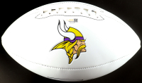 Jordan Addison Signed Vikings Logo Football (JSA) at PristineAuction.com