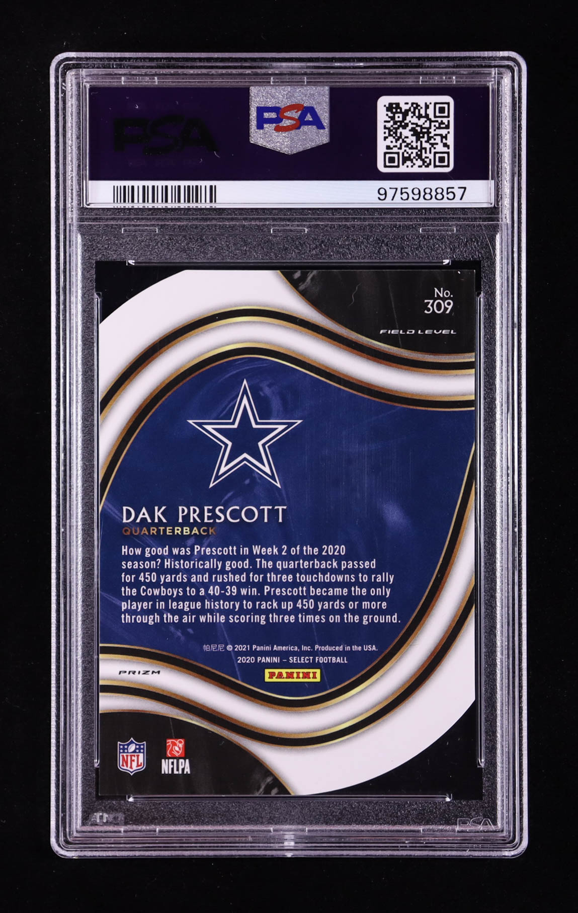 Dak Prescott 2020 Select Prizm Red Die Cut #309 (PSA 9) at PristineAuction.com Dak Prescott 2020 Select Prizm Red Die Cut #309 (PSA 9) at PristineAuction.com